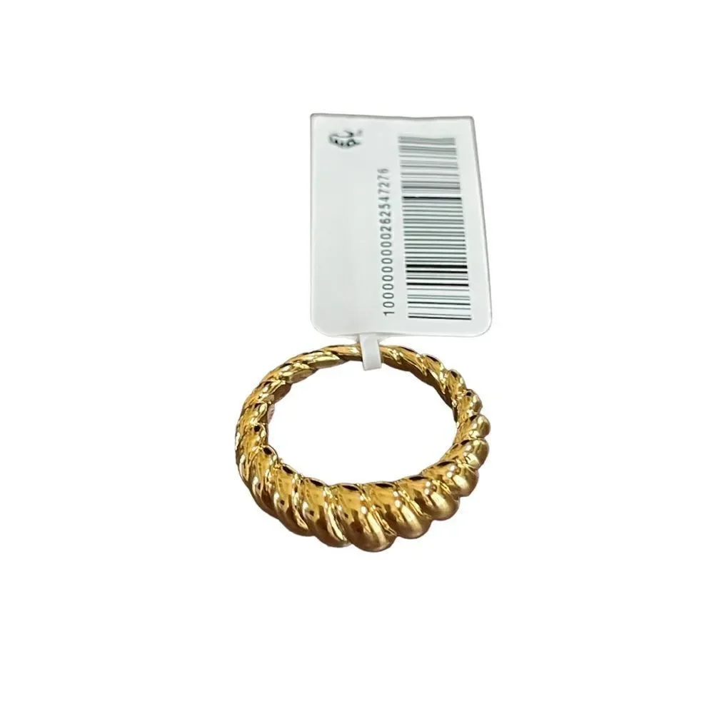 NWT gold tone twisted ring size 7.5